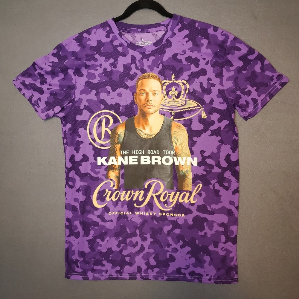 Kane Brown The High Road Tour T-Shirt Crown Royal‎ Canadian Whisky Size L